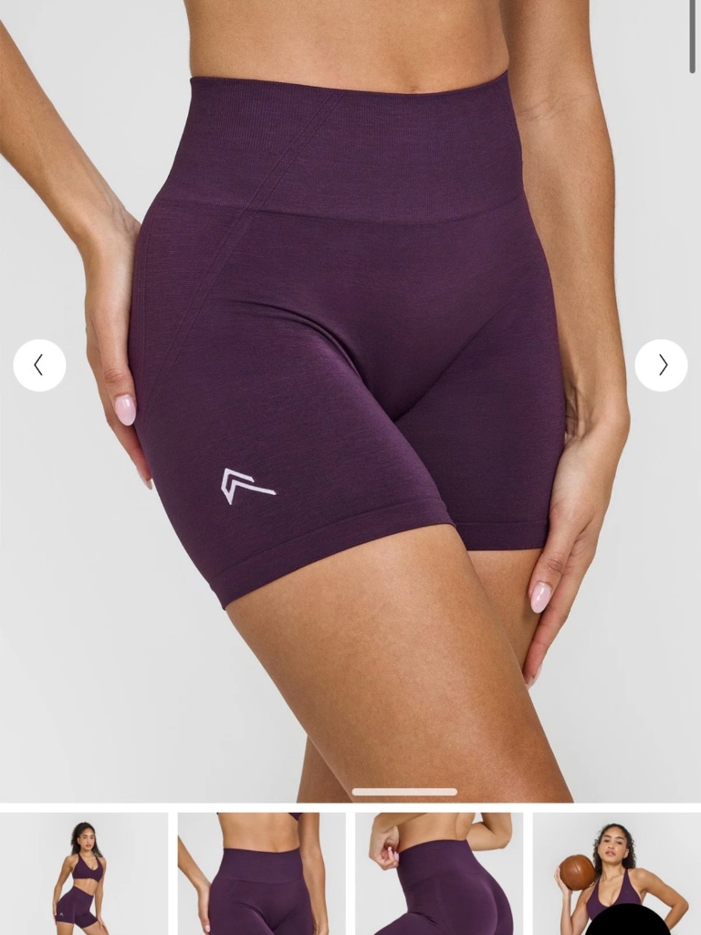Oner Active Effortless Seamless shorts with white logo in BlackBerry purple